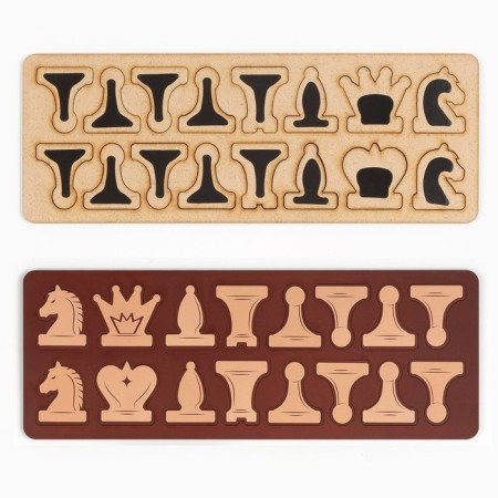 Demonstration chess 60 x 60 cm "Game time" on a magnetic board, 32 pcs, black-3