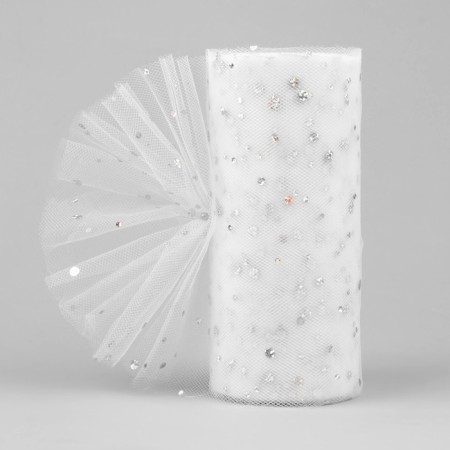 Fatin with sparkles, 15 cm, 11 ± 1 g/sq.m, 23 ± 1 m, white color No. 1