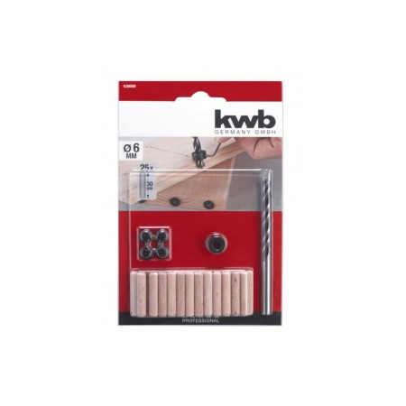 A set of kwb doughs, 6x30 mm, wood drill, markers, limiter, 25 pcs.-1