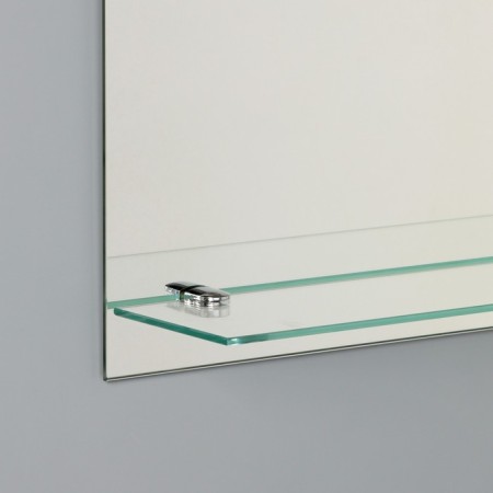 Mirror in a bathroom with a shelf, semi -oval, 35 × 50 cm-2