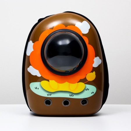 A backpack for carrying animals "Leo", with a viewing window, 32 x 25 x 42 cm, brown-8