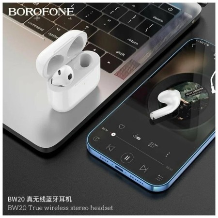 Wireless headphones Borofone BW20, inserts, TWS, microphone, BT 5.1, 30/250 mAh white-2