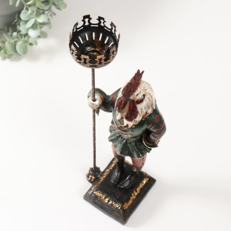 Polystone Climber "Rooster in the Military Camisole" 12x11x37.5 cm-4