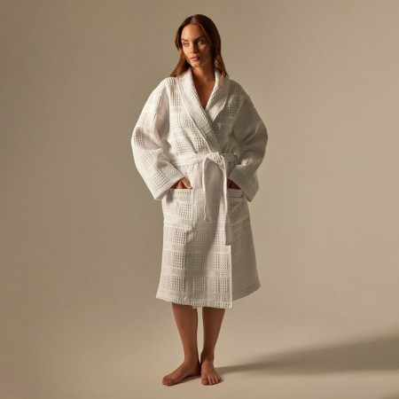 Welfare Women's bathrobe SL Home: Chess "Blanc de Blanc", size L, 100% cotton, 340 g/m2