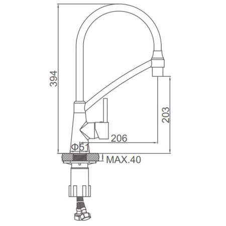 Accoona A4890FF-2 kitchen mixer, single-leaf, silicone spout, brass, black-7