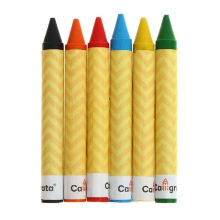 Voskvoi pencils 6 colors, thickened housing, 93 x 11 mm, in a cardboard box-2