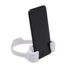 Luazon phone stand, in the form of hands, adjustable width, white