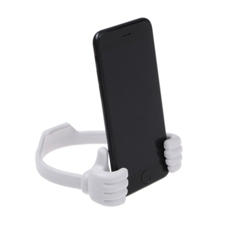 Luazon phone stand, in the form of hands, adjustable width, white
