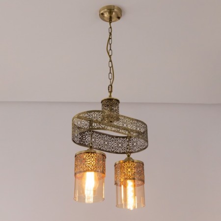 Suspended lamp Citilux "Emir" CL467223, 36x36x48 cm, 2x75W, E27, brown color-12