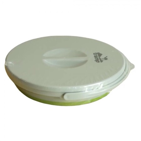 Folding bucket TRAMP TRC-127, silicone, with a lid, olive, 5l-3