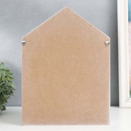 Klyuchnitsa tree 7 hooks "House, cute house. Key" White with gold 22x7x30 cm-4