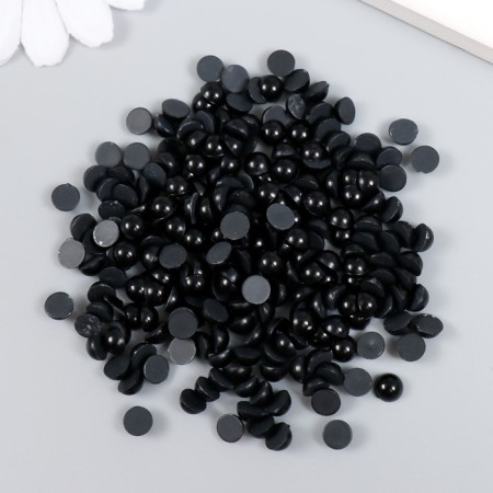 Decor for creativity plastic "Half of beads. Black" 20 g 0.6x0.6 cm-1