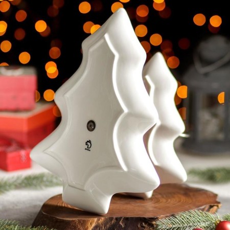 Porcelain Porcelain 2-tier shade "New Year. Gingerbread magic ”, upper tier 21 × 17 × 2.2 cm, lower tier 29 × 24 × 26 cm-2