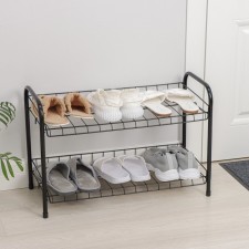 Various shoes, 2 tiers, 66 × 28 × 44 cm, black color
