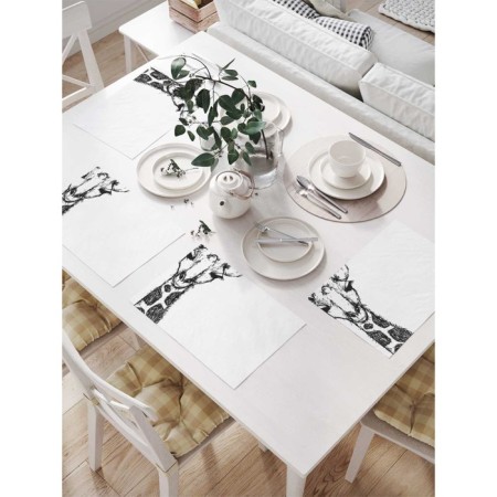 A set of napkins for setting the table "Modest Giraffe", rectangular, size 32x46 cm, 4 pcs