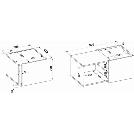 Journal table "SZh-11", 900 (506) × 478 × 390 mm, sliding, white color-2