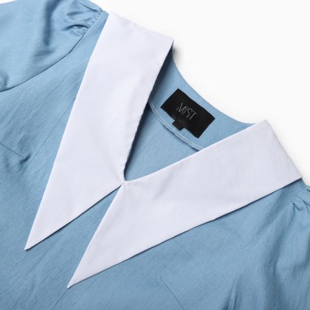 Women's dress with a collar Mist, p.48, light blue-6