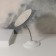 Desktop mirror, on a flexible leg, D mirror surface 15 cm, white color