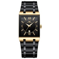 Women's watches of women, with a calendar, dial 4.2 x 2.9 cm, strap L-26 cm, 3 atm, black