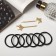 Hair set "Liora" (8 elastic bands, 2 invisibility 6 cm) stars, black and gold