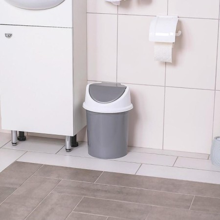 A bucket with a floating lid, 8 l, white/gray color-1