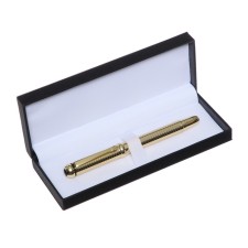 Gift feathers in the leatherette case, gold housing, silver