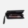 Male purse with zipper, department for bills, for maps, for coins, black color