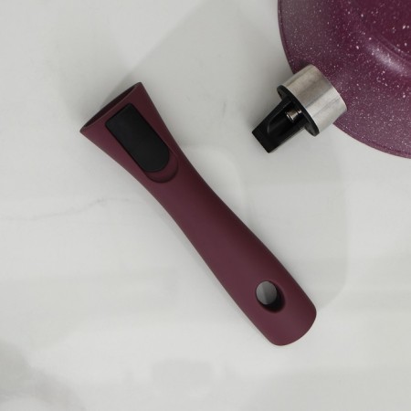 Trendy Style bucket, 1.5 l, glass cover, removable handle, anti -stick coating, purple color-4