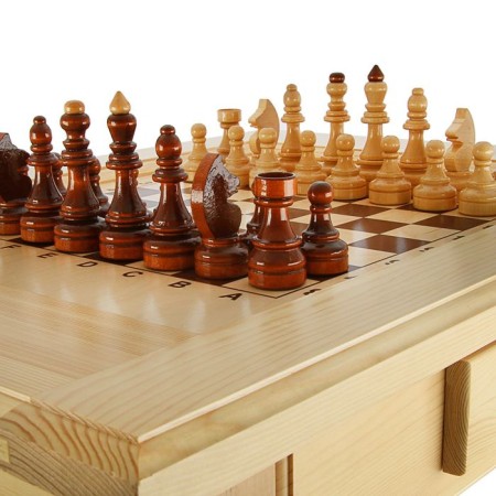 A chess table with a box of 80 x 60 x 72 cm, the playing field is 35.5 cm, a cell 4.4 cm, without figures-2