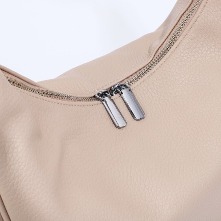 Lurch bag with lightning, external pocket, long belt, beige color-3