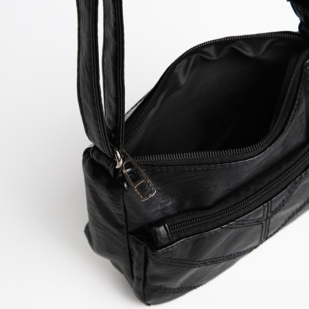 Bag Cross-Bodi with a zipper, black color-4