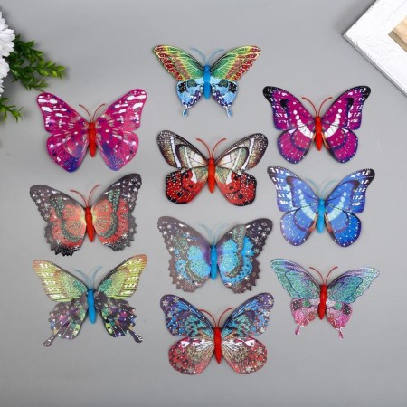 Magnet Plastic "Butterflies Double Wings" Harography and sparkle mix 10.5x15 cm