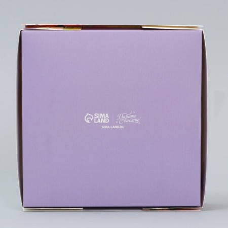 Box for sweets, confectionery packaging, 4 cells, “Flowers”, 10.5 x 10.5 x 3.5 cm-3