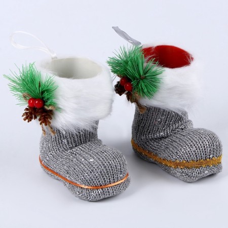 New Year! Candy "Boot", with a spruce branch, color mix-9