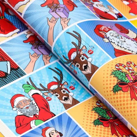 Glossy packaging paper "Pop-Art Superheroes", 70 x 100 cm-2