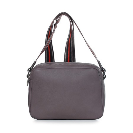 Female bag, artificial leather, 24.5x8x18 cm, gray-brown-1