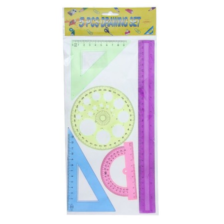 Set geometric, drawing, blister: ruler 30 cm, 2 triangles, transporter, circle stencil, mix-8
