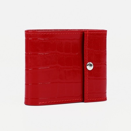Women's wallet on the button, red color