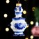 Christmas tree toy "Samovar with a kettle", Gzhel, porcelain, h = 10cm