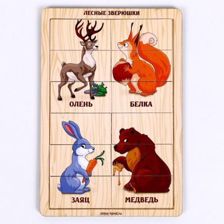 Puzzle cut pictures "Forest animals"-1