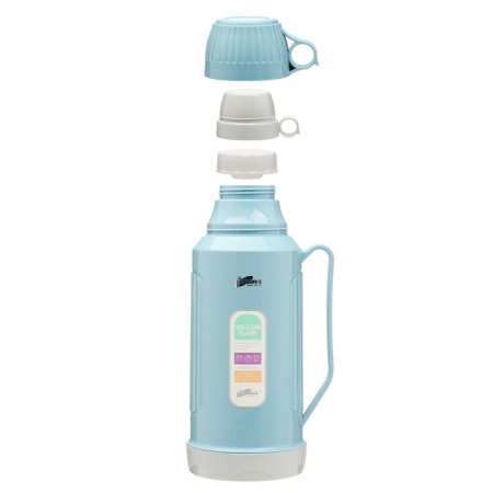 Thermos 1.8 l, with a glass flask, retains heat 12 hours, with a mug, blue