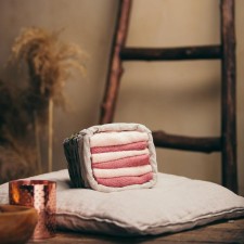 A set of towels Arya Home Leave, in the bucket, Makra, 350 g, size 30x30 cm, 6 pcs, brick color, peach