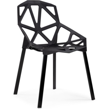 Plastic stool One PC-015 Metal/plastic, black 55x56x80 cm