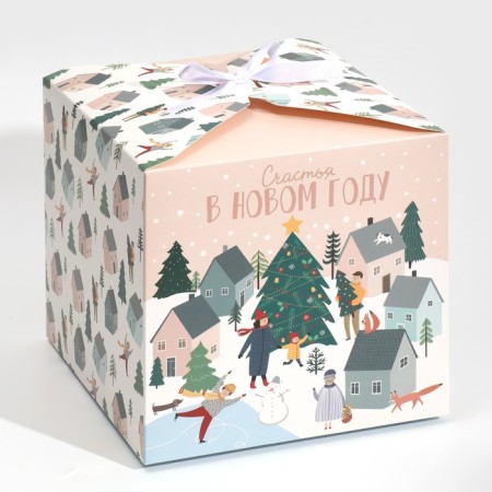 Folding box "City of New Year", 18 x 18 x 18 cm, new year-1