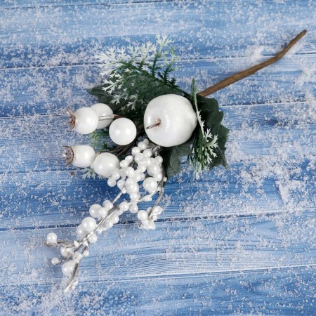 Decor "Winter shine" berries leaves, 17 cm