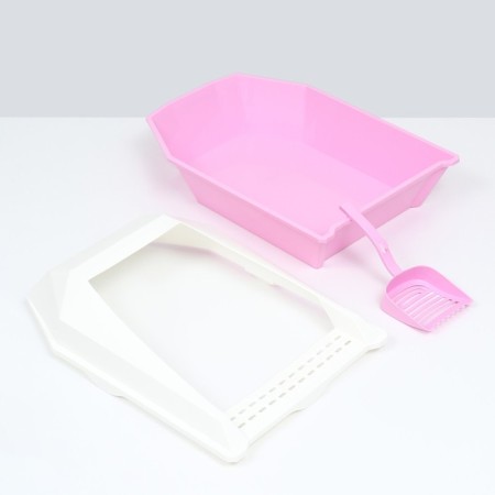 Cata toilet curly with an side with a scoop, 54 x 38 x 20 cm, white-pink-5