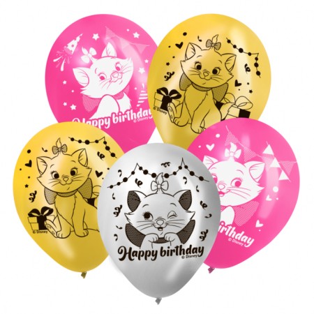 Happy Birthday Air Ball, 12 inch, latex, 25 pieces, cats aristocrats-2