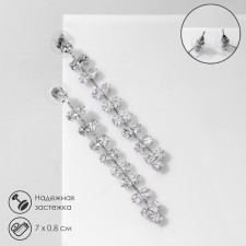 Hanging earrings with rhinestones 