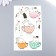Tattoo on the body color "cats in cups" luminous in the dark 12x7.5 cm