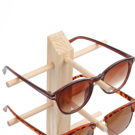 Glasses stand, 5 seats, h = 36 cm, wood, brown color-5